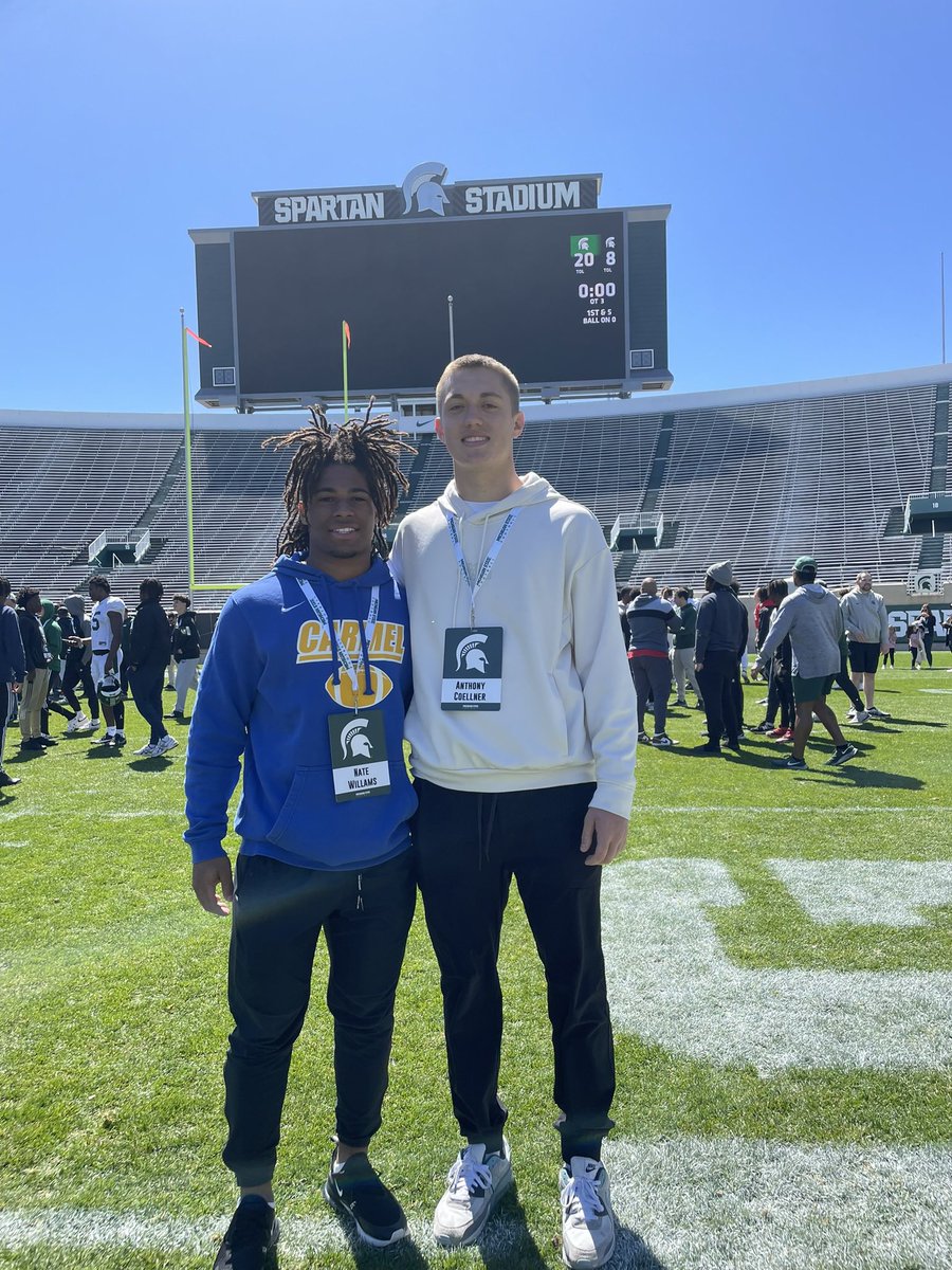 Had a great time @MSU_Football Yesterday! Appreciate @Coach_Smith and @ChadWilt for having me! @coach_hebert @football_carmel @Bryan_Ault @SWiltfong_