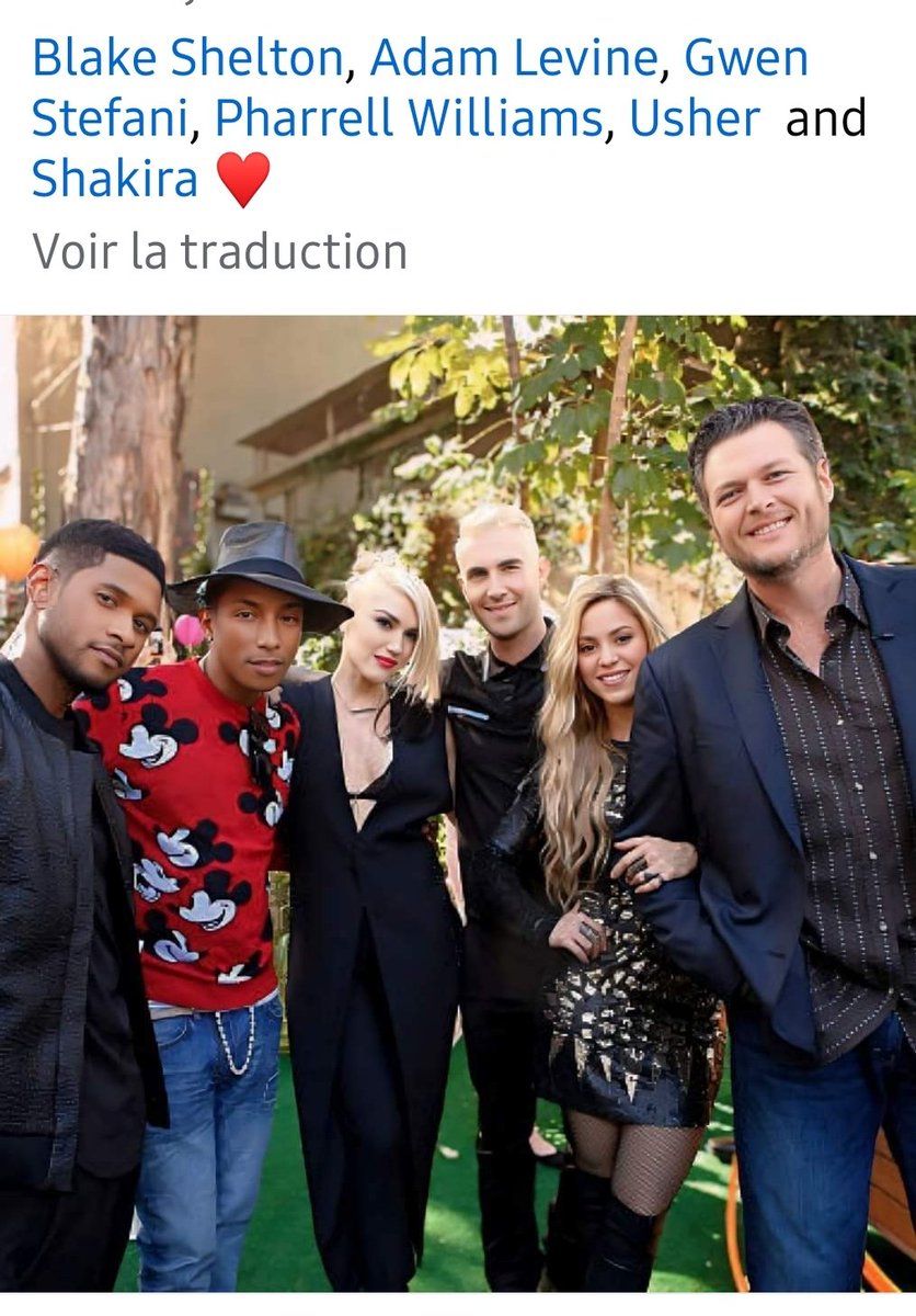 #TBT @shakira ,@blakeshelton  , @adamlevine , @Usher , @gwenstefani 🤩🤩🤩