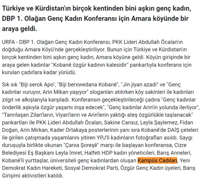 Kampüs Cadıları'nın terör örgütü PKK'nın kurucusu Abdullah Öcalan'ın anıldığı etkinliğe katılması

(2/5)