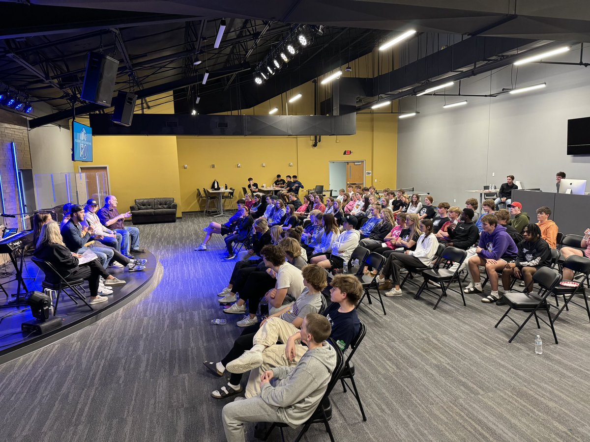 JHS_FCA's tweet photo. Thank you Drake FCA for joining us last Thursday to answer our questions about faith, college, and sports!

Upcoming events:
Thursday, April 18th, 7 am- Bible Study
Thursday, May 2nd, 7 am- Bible Study
Monday, May 6th, 7 pm- Huddle https://t.co/7nQzQ0nNBI