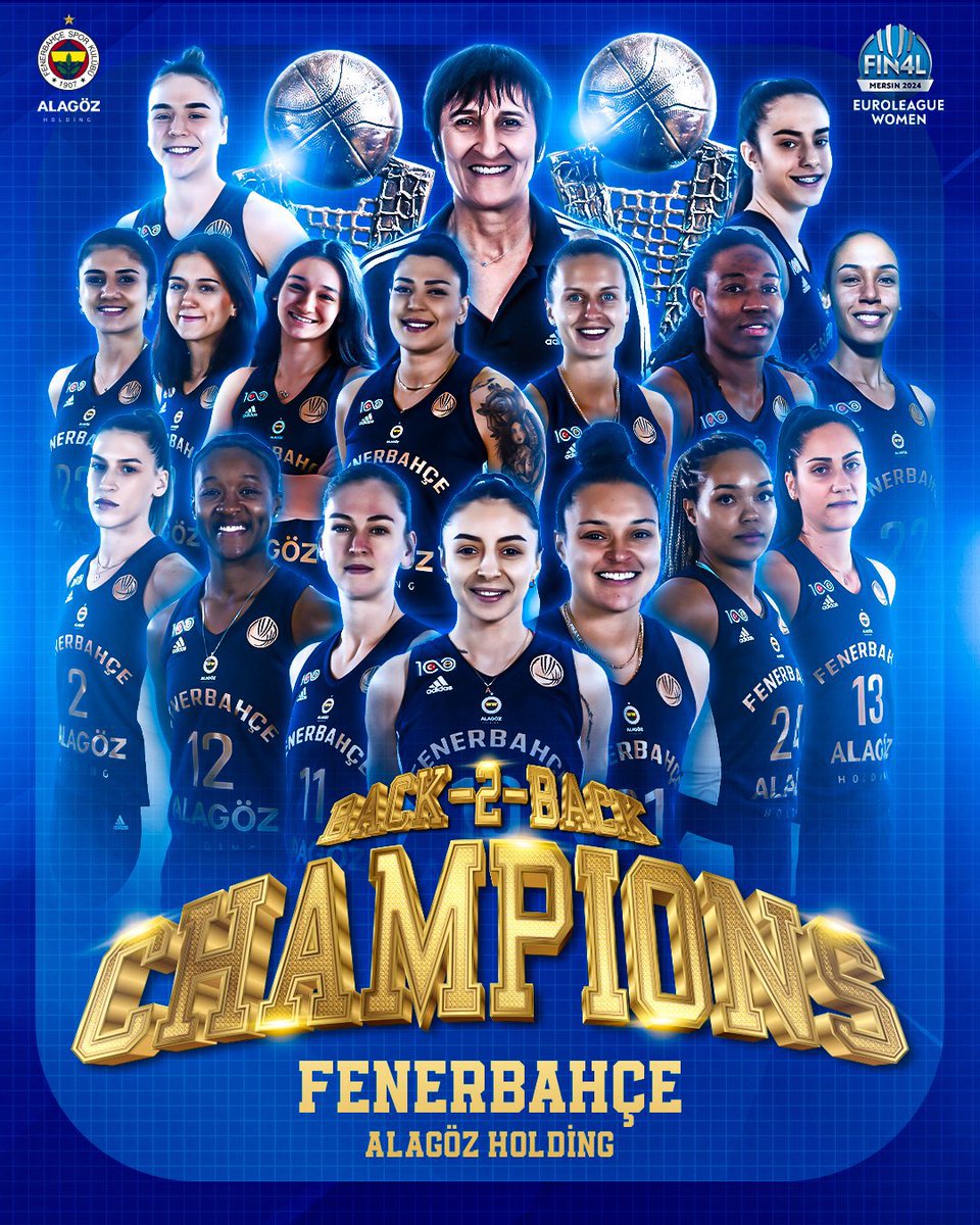 Fenerbahçe Kadın Basketbol takımımız üst üste 2. Kez Avrupa’nın en büyüğü 💛💙 Euroleague Women Şampiyonu takımımızı ve emeği geçenleri yürekten kutlarım.