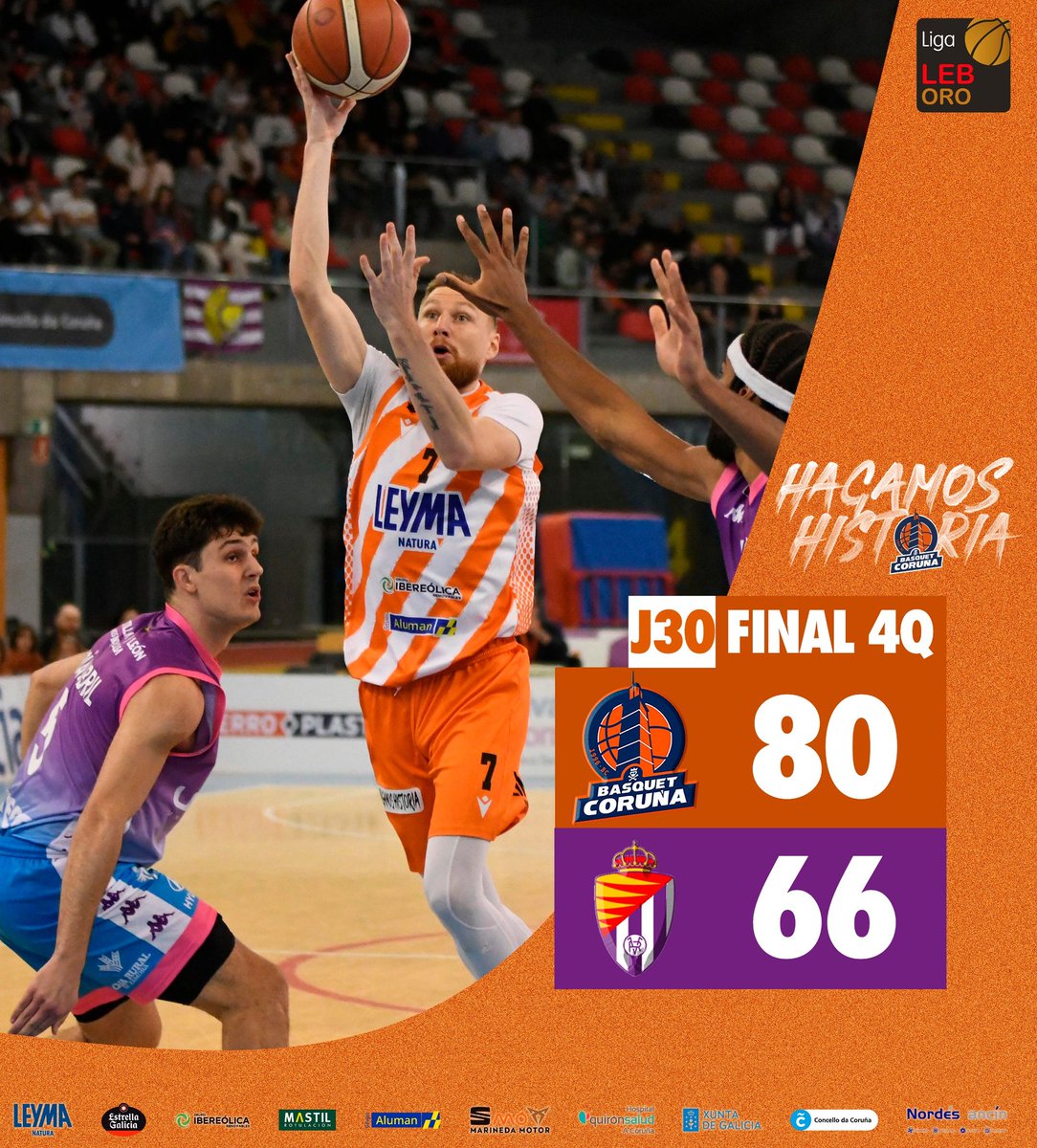 ⏰ J30 | Final 📝 ¡¡OTRA MÁS, OTRA MÁS, OTRA MÁÁÁÁÁÁÁÁÁS!! GRACIAS POR LA ENERGIA #FAMILIANARANJA 🧡 🏀 80-66 ⛹🏻 vs @RVBaloncesto 📍 #OFornodeRiazor 🖥️ @LaLigaPlus 📲 #HagamosHistoria 🧡