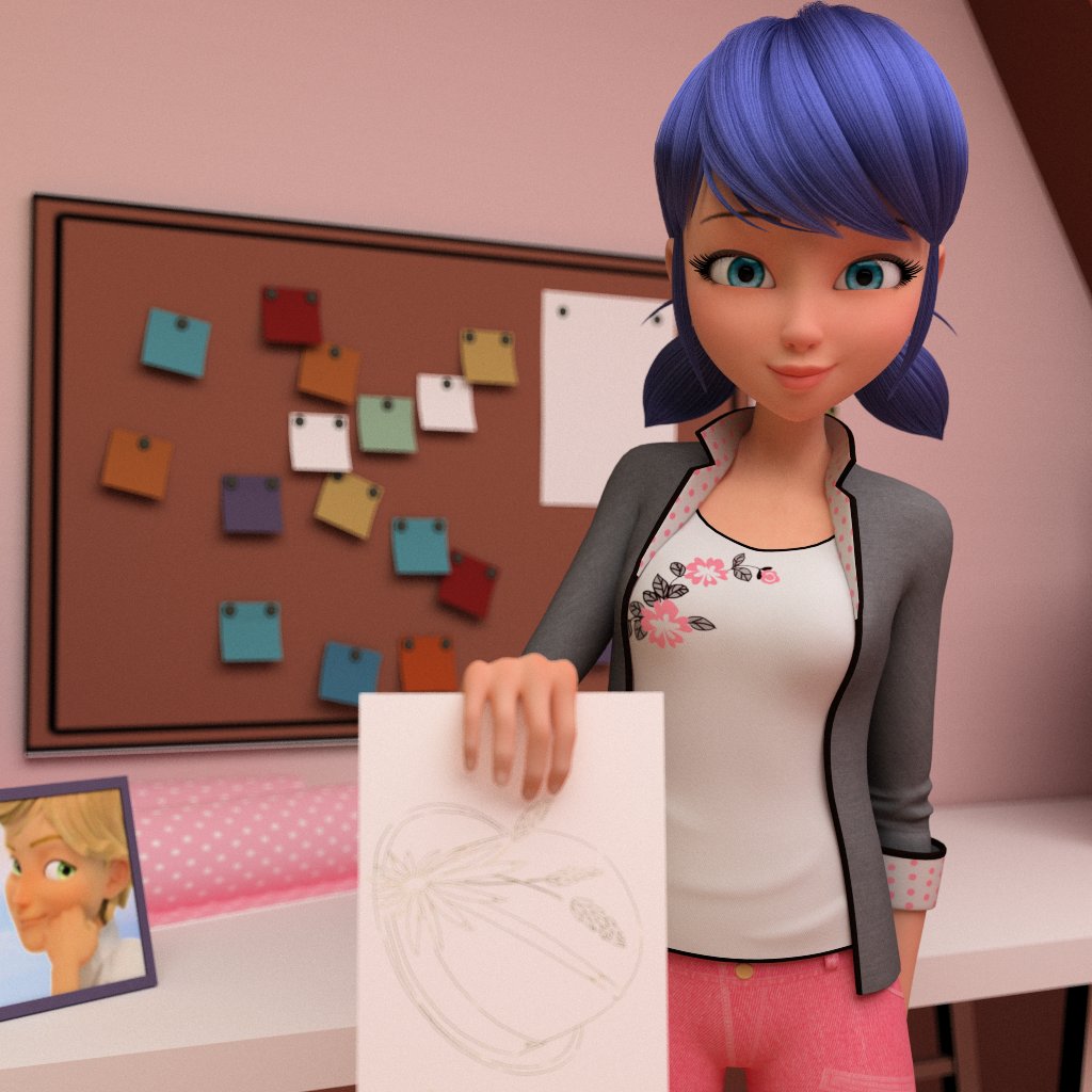 EiMarinette's tweet photo. Eu estava arrumando o meu quarto e encontrei o desenho do chapéu do Adrien, guardei com bastante cuidado e não amassou. Estou super feliz! 😄 https://t.co/AWi55R69cT