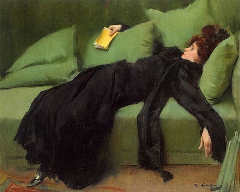 ‘Decadent Young Woman. After the Dance’ by Ramon Casas, c. 1899.