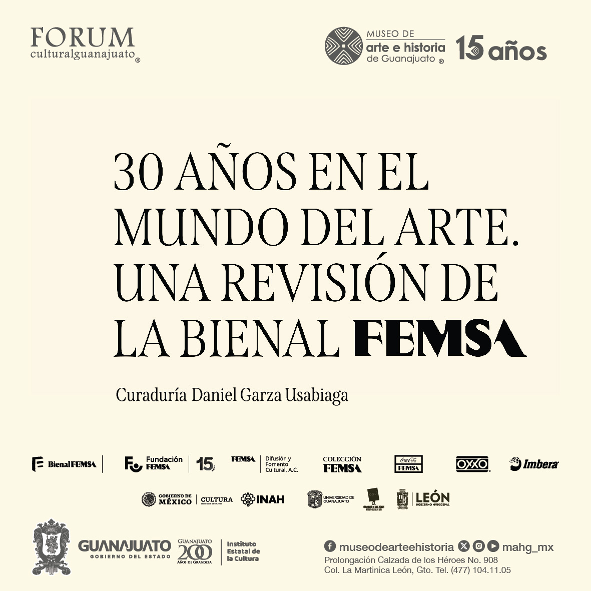 ⭐HOY #DomingoDeMuseos 🎟️acceso sin costo

💫Conoce la evolución de la @BienalFEMSA a lo largo de las últimas 3 décadas en la expo retrospectiva 30 años en el mundo del arte. Una revisión de la #BienalFEMSA curada por @GarzaUsabiaga 

⚡Más de 80 obras de 54 artistas

#Imperdible