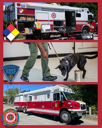 MassDFS's tweet image. DFS #Hazmat, @MassStatePolice Bomb Squad, #JHIRT, and Special Ops personnel are working with our local, state, and federal partners to ensure a safe day for runners and spectators at tomorrow's @BostonMarathon. You can help: review the spectator guide at ow.ly/hRWJ50RbLs9!