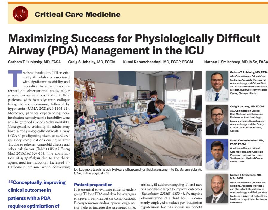 Explore the phenomenon of the “physiologically difficult airway” and appropriate guidance and management considerations. ow.ly/gBqa50RcGEb @CraigJabaley @KunalKaramchan2 #ICUmanagement