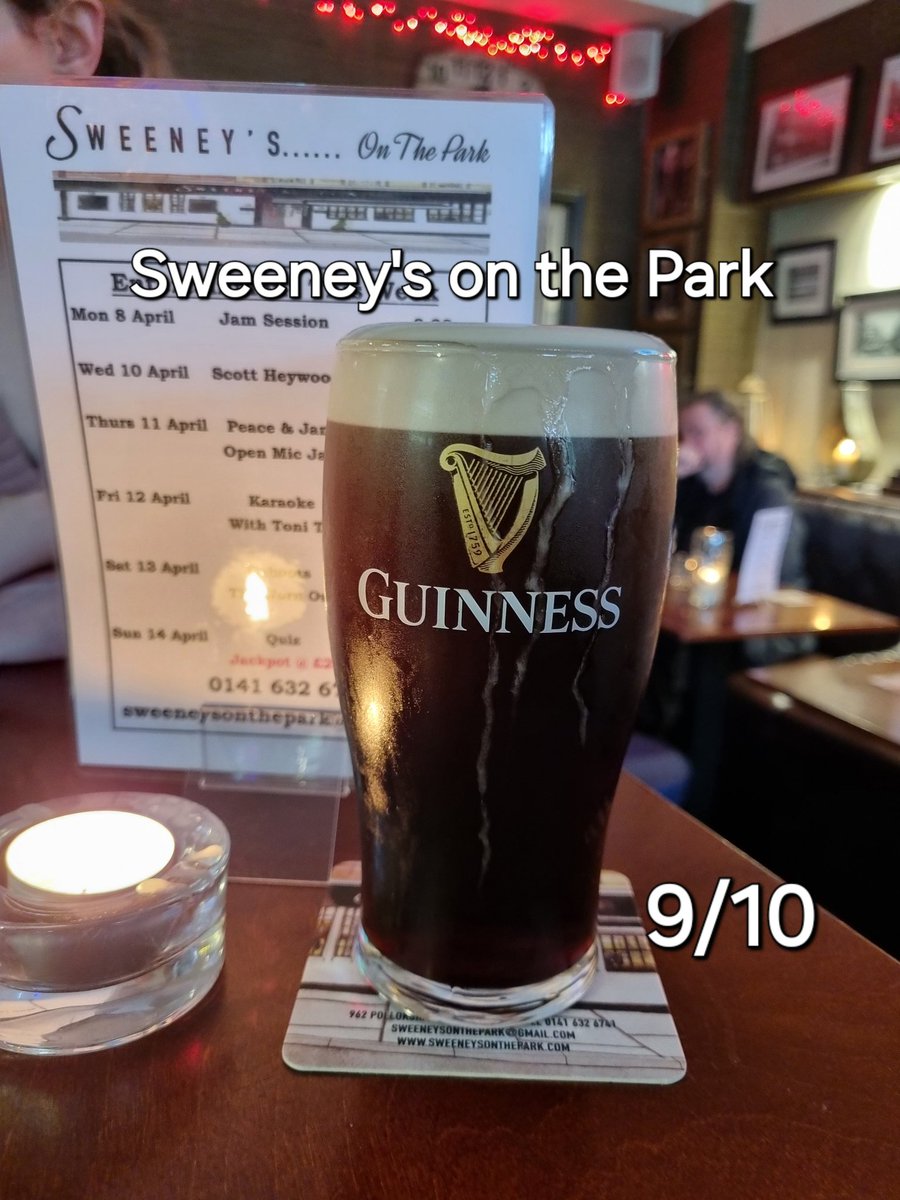 Consistent pints in Sweeney's on the Park! #Guinness
instagram.com/p/C5wD7vOtVVm/…