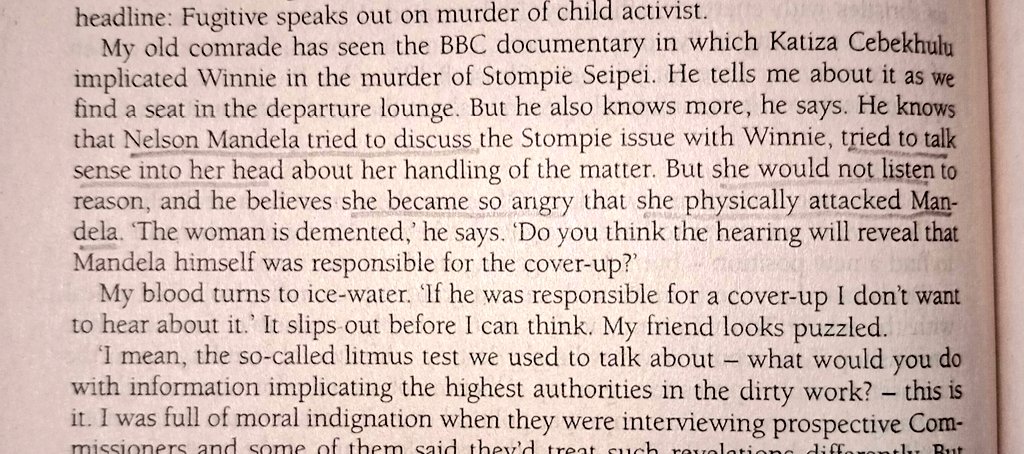 Desmond Tutu asked Mama Winnie to apologise at the TRC. Mama Winnie refused. Tutu spoke to Nelson Mandela. They decided that Tata will try 'talk some sense' to her. Mama Winnie got so angry, she physically man-handled Mandela for speaking nonsense. iMbokodo madoda 🔥🤭