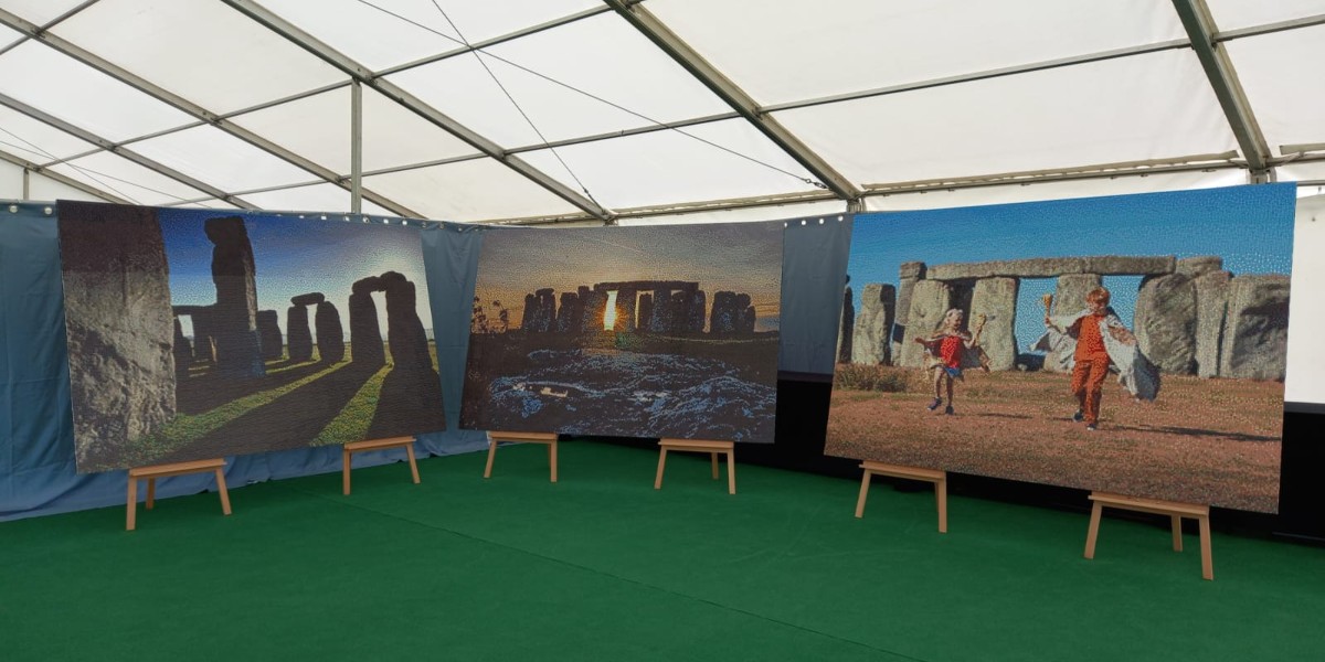 Here are our three finished LEGO® brick mosaics of Stonehenge! 🖼️ 🧱 Thank you to everyone who helped us create the stunning pictures at our Big Brick Build this Easter. We hope you all enjoyed the event as much as we did!