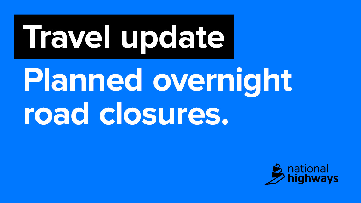 A planned full closure in the region tonight: 20:00 - 06:00 #A19 southbound #B1320 #Peterlee to #A179 #Sheraton More info on all planned closures nationally is available here: nationalhighways.co.uk/travel-updates… #WeAreWorkingForYou