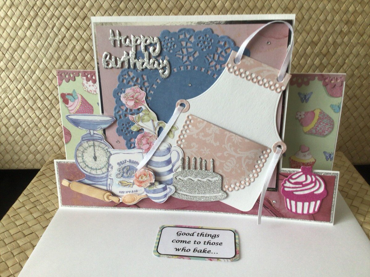 Unique cards for home bakers and cake makers 🎂 Cake Maker Birthday Card, Good Things Come to Those Who Bake Message, Cooks Apron Design etsy.me/43WMzGA #Crafthour #uksmallbiz #etsysellers #bespokecards
