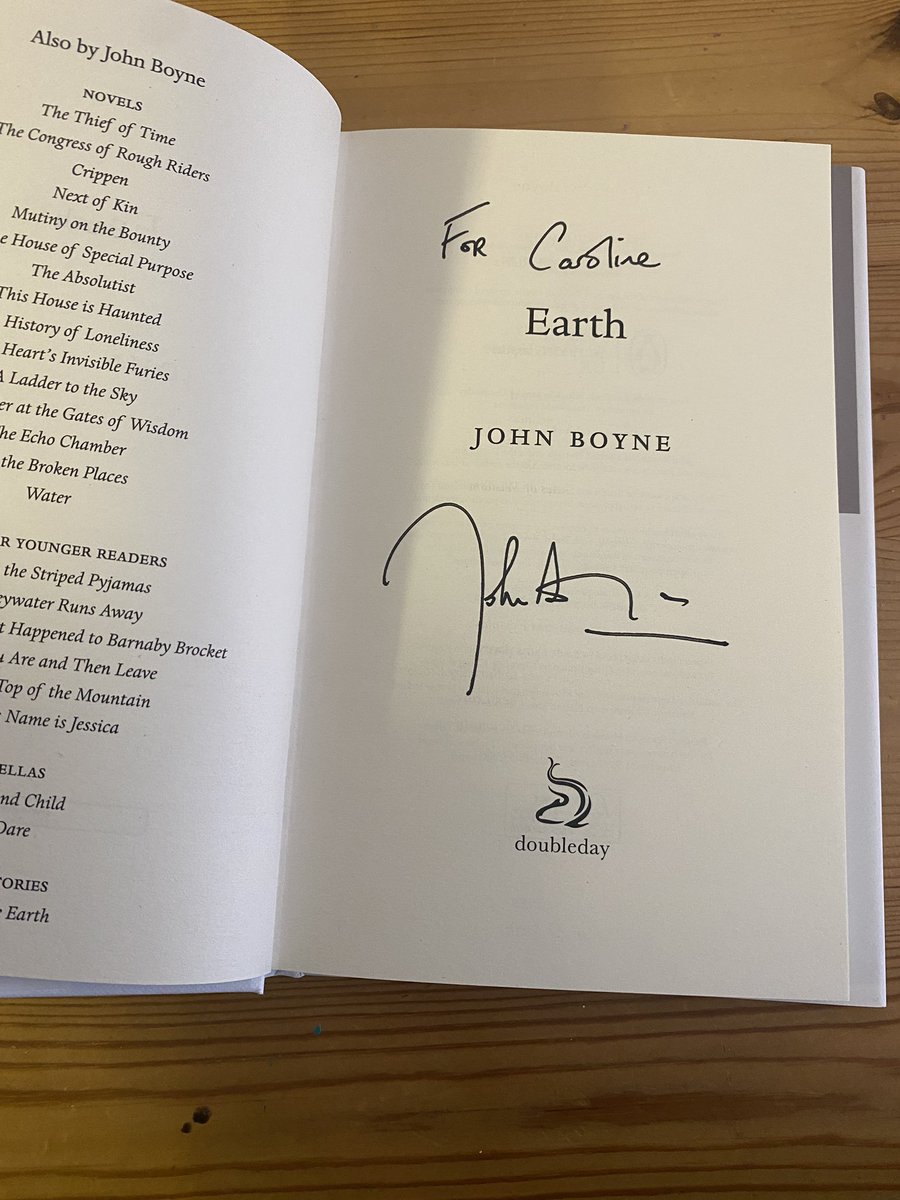 Wonderful @EalingBkFest event with John Boyne discussing his latest novel, Earth. Was thrilled to get my copy signed!