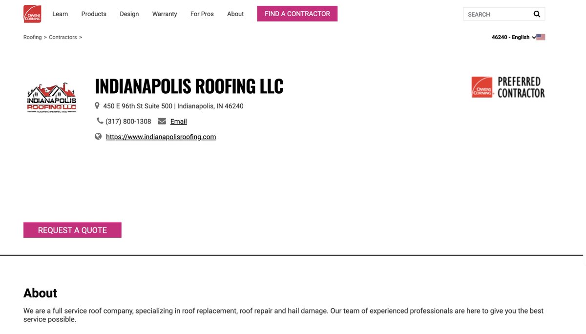 🌟 Exciting News! 🏠 Indianapolis Roofing LLC is now a Preferred Contractor by Owens Corning! 🎉 Our commitment to top-notch roofing services and customer satisfaction has earned us this recognition.
Learn More: owenscorning.com/en-us/roofing/… 

🏡💪 #BestRoofingCompanyIndianapolis