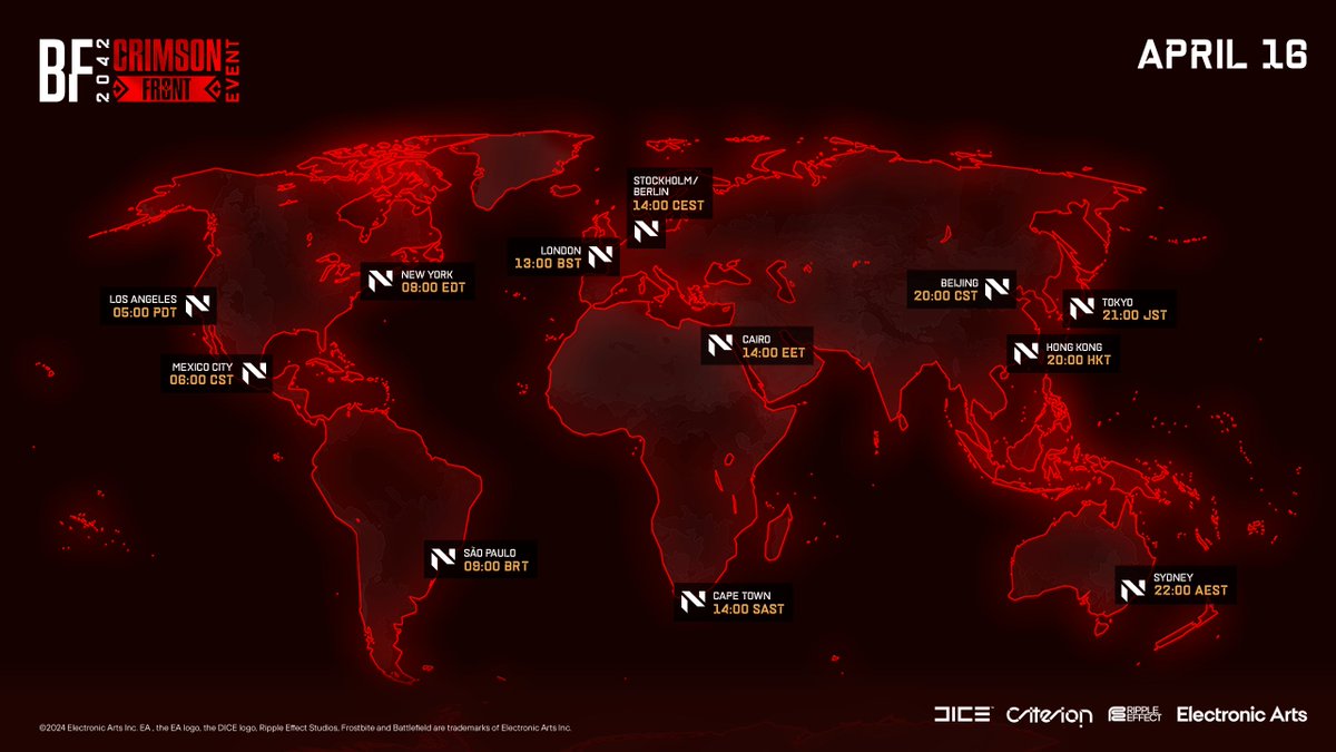 Mark your calendars and prepare your squad to dominate the Frontlines ⚔️ Here’s when you can jump onto the #Battlefield for the Crimson Front event starting on April 16 ⏰👇