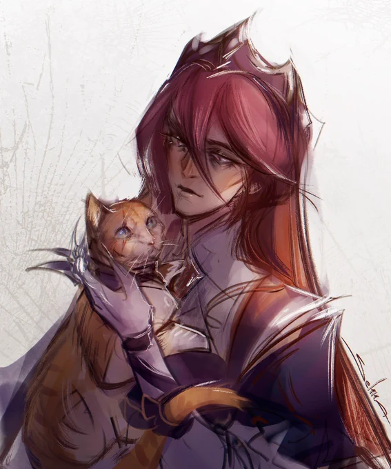 Cats will not leave anyone indifferent.  #GenshinImpact #GenshinFanart #Rosaria 