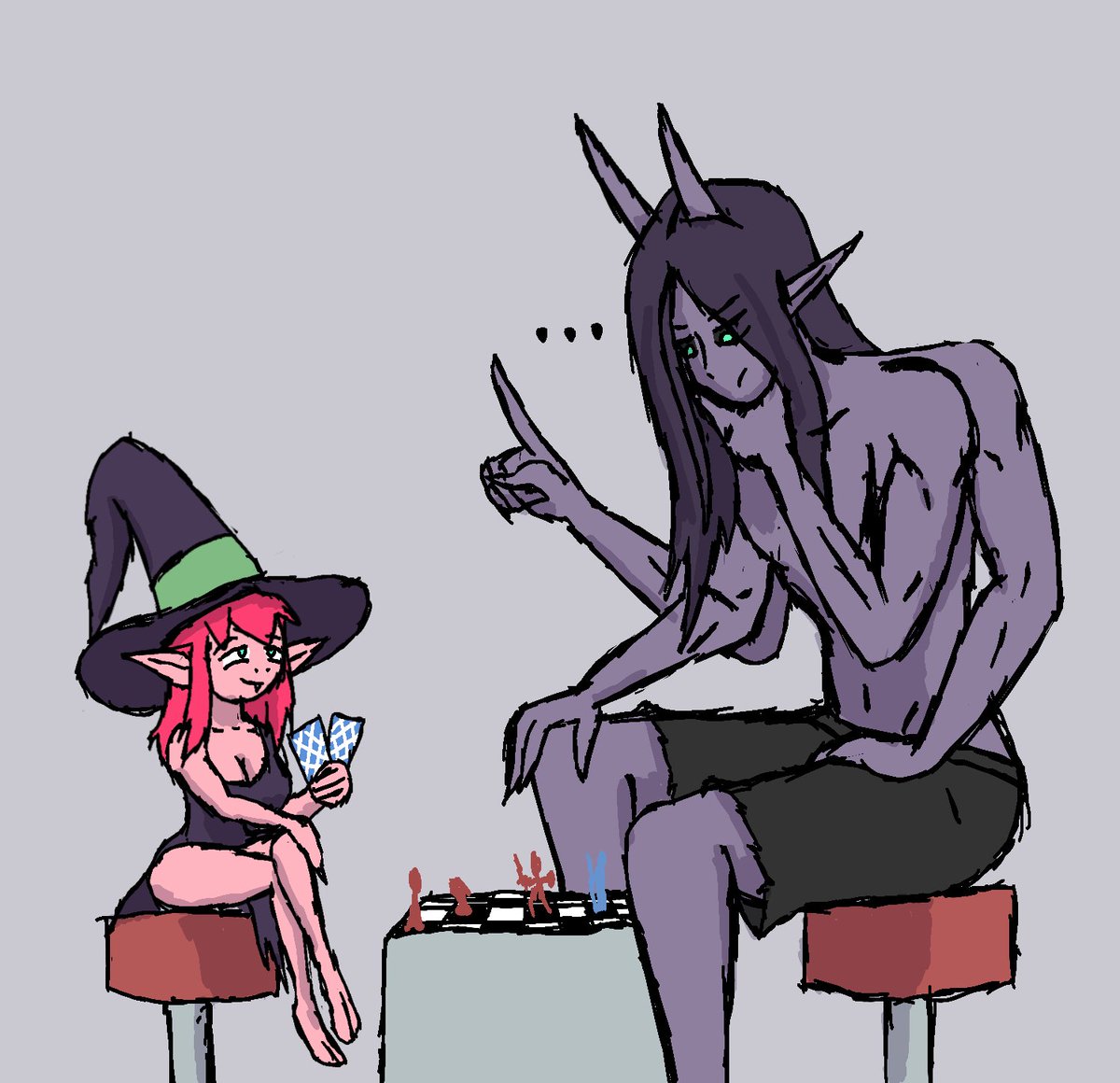 A battle of wits where neither know what they're playing

Anna belongs to <a href="/whatsalewd/">whatsalewd🔞</a>