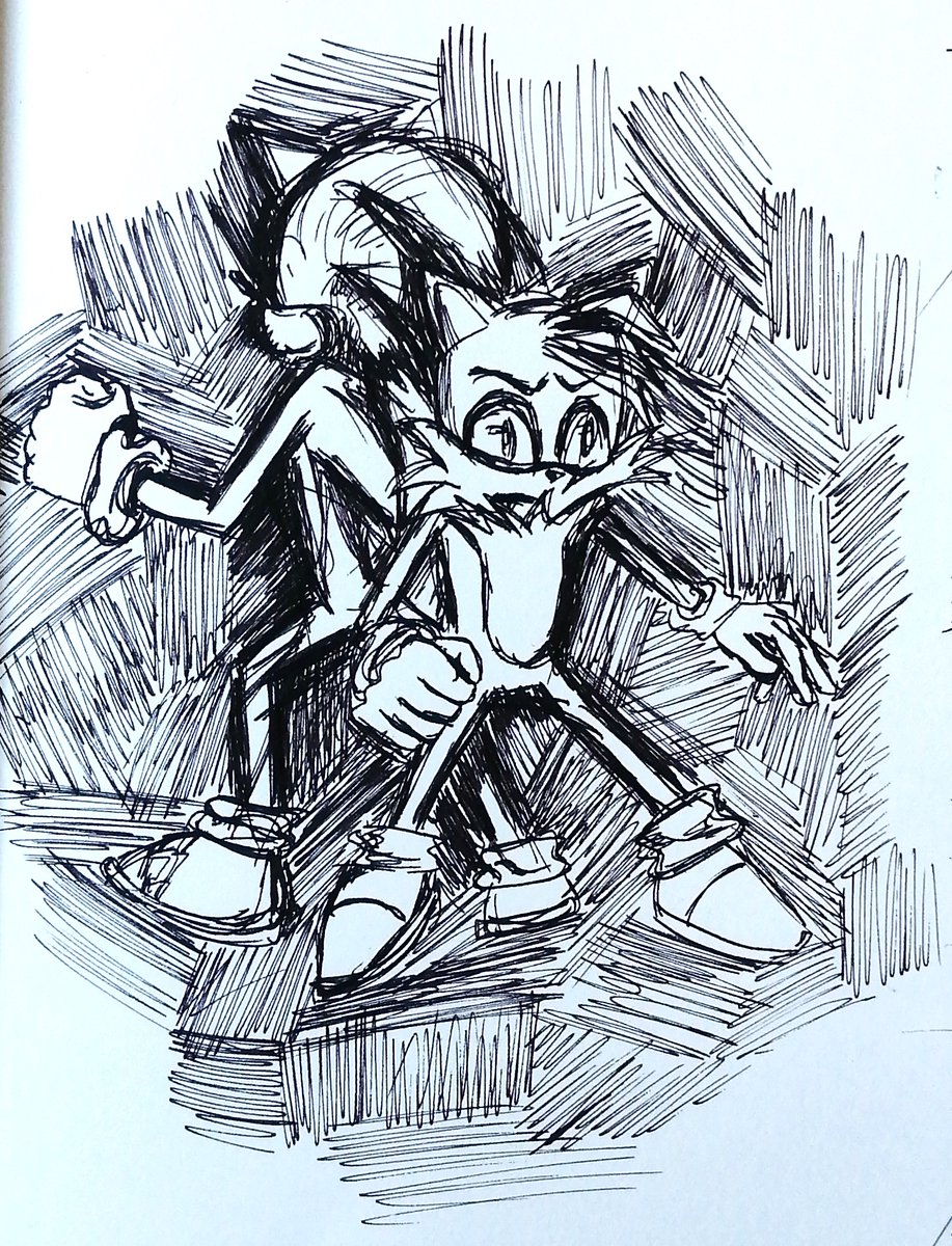 inktober week 14 Sidekick   
Always having each others back    

#inktober #inktober52 #sidekick #tails #milestailsprower #SonicTheHedgehog #illustration #sketch