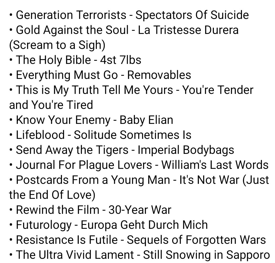 It's Sunday evening so an ideal time to post my favourite song from every #Manics album. @Manics @EveryManicsSong @FDForum