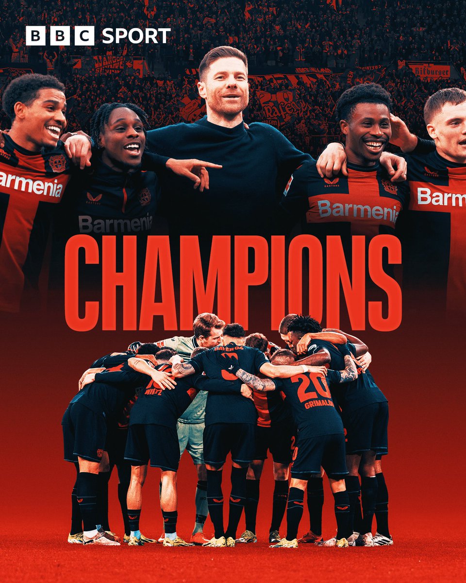 While we’re all lost in the Arsenal stumble, Bayer Leverkusen made HISTORY. Bayer Leverkusen are Bundesliga champions. For the first time in their 120-year existence, they did and did it in style. 29 games UNBEATEN! #BayerLeverkusen