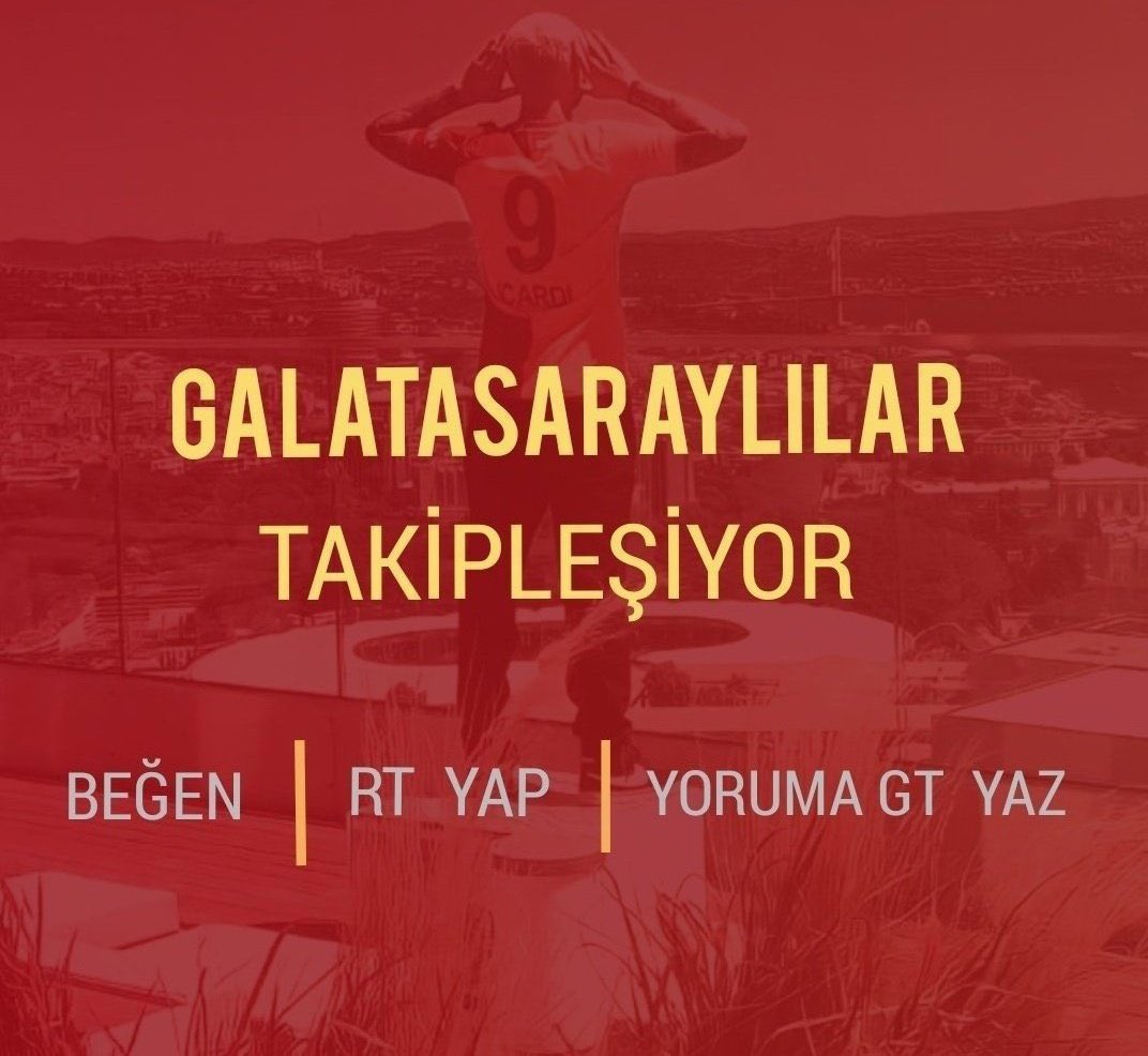 MAÇ ÖNCESİ TAKİPLEŞMESİ...

👉 RT

👉 FAV

👉GT

💛❤️💛❤️💛❤️💛❤️💛❤️💛❤️

#GSLİLERTAKİPLEŞİYOR
#GalatasaraylılarTakipleşiyor 
#SaldırGalatasaray
#BugünGünlerdenGalatasaray 
#ALNvGS