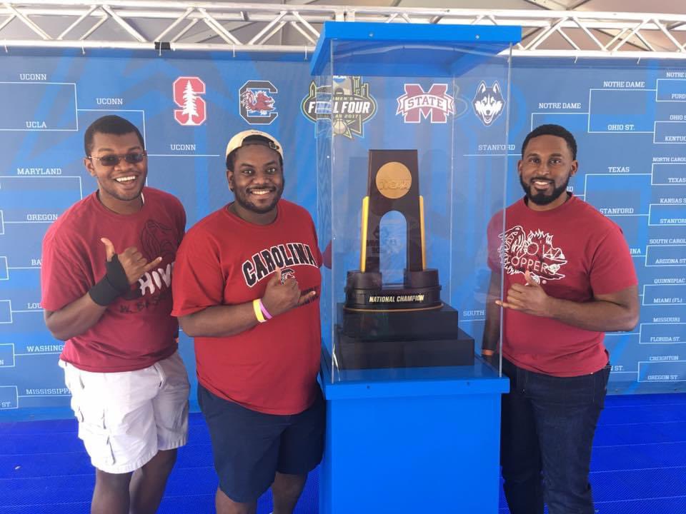 _MrBrownlee's tweet photo. Still crazy to think about. From 2017 to now, what a ride. 3 of them thangs 🏆🏆🏆 #ParadeSunday 

@GamecockWBB x #MarchMadness https://t.co/DUmKKgNJFi