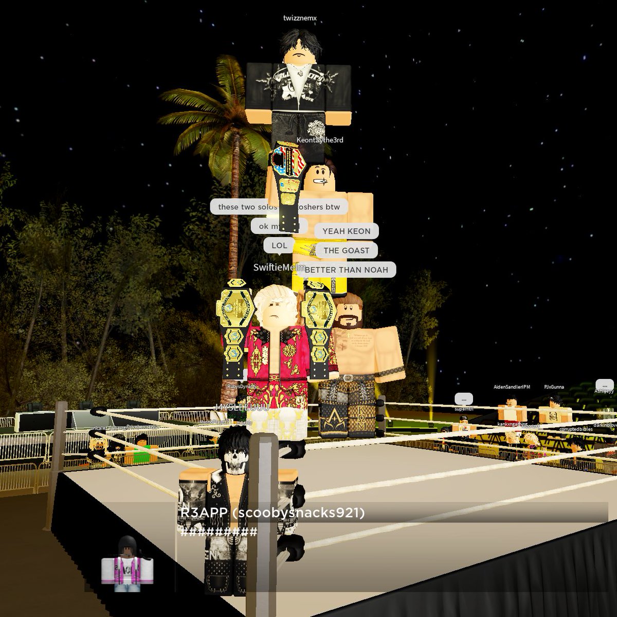 TenaciousMaxN's tweet photo. #AndNew and first ever @RWUROBLOX Tag Team Champions.
It took many years, but I have now won my first alliance championship. And I did it with my good ol' buddie Melm.
#TenaciousOne https://t.co/OgqEGdWgPv