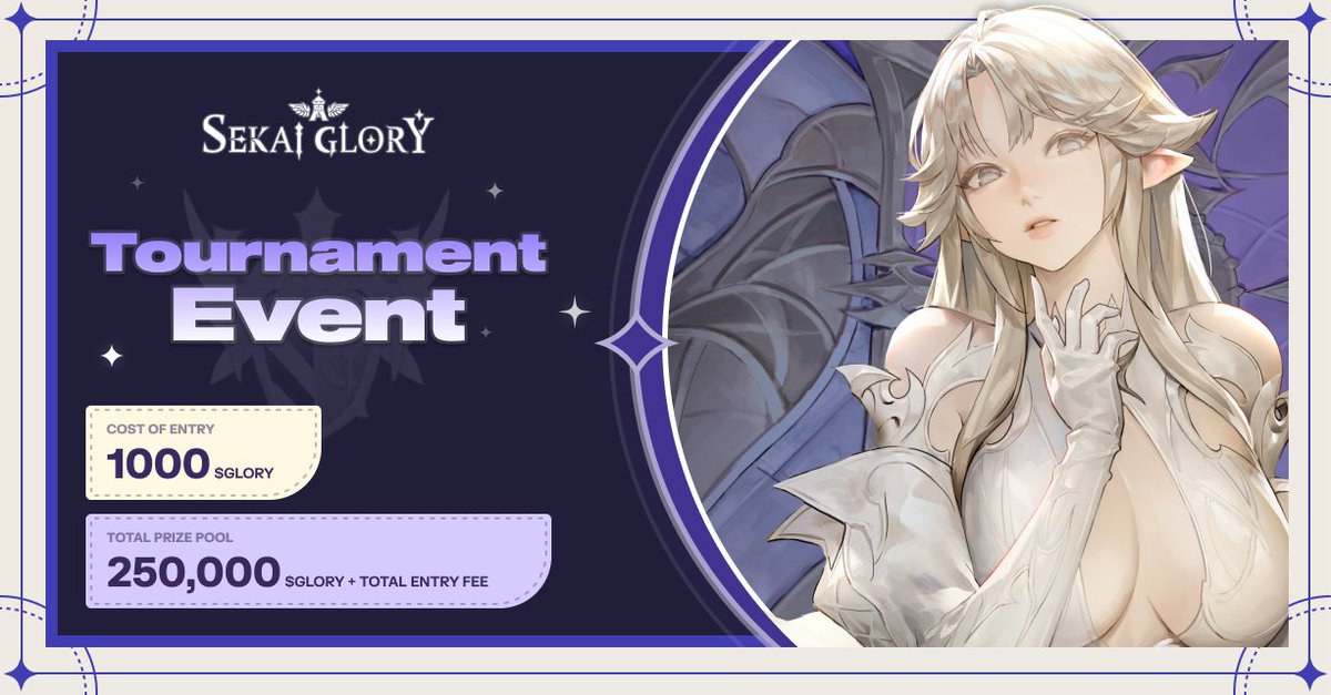 SekaiGlory's tweet photo. Our first Tournament event is starting soon! 

You can find the sign-up form in our discord.
Sign up ends soon so be quick!

Event Duration:
April 17- April 19 -> Pre-Tournament
April 20 &amp; April 21 -> Final 32 Participants https://t.co/cSxJ3WGPrQ