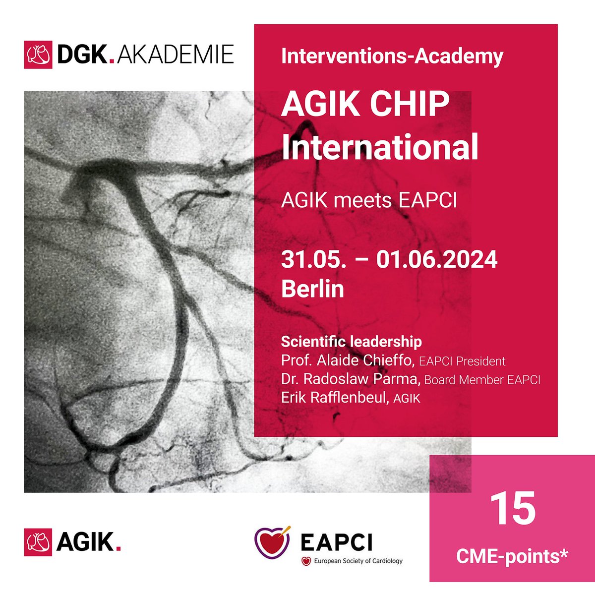 🚨#NextLevelEducation by #AGIK + #EAPCI 🚨 Save YOUR place for this exclusive course: #AGIKCHIPInternational 🗓️31 May + 1 June 2024 📌Berlin 👩‍⚕️👨🏼‍⚕️HighClassFaculty ‼️Register here (only few free slots available)‼️ 🔗akademie.dgk.org/register #Innovation made by #AGIK