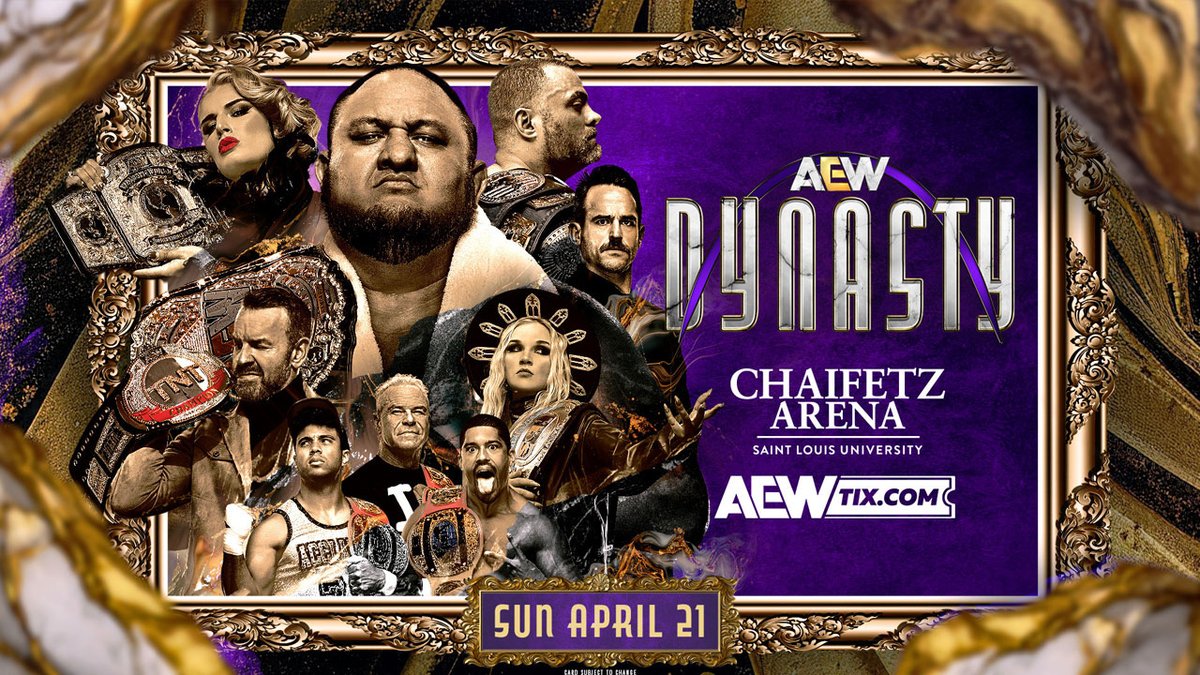 The first ever #AEWDynasty event is April 21st LIVE from St. Louis. Now you can own some amazing wrestling memorabilia like trading cards, action figures, and more by checking out our @ebay store at ebay.com/usr/mixmastab. Check it out!