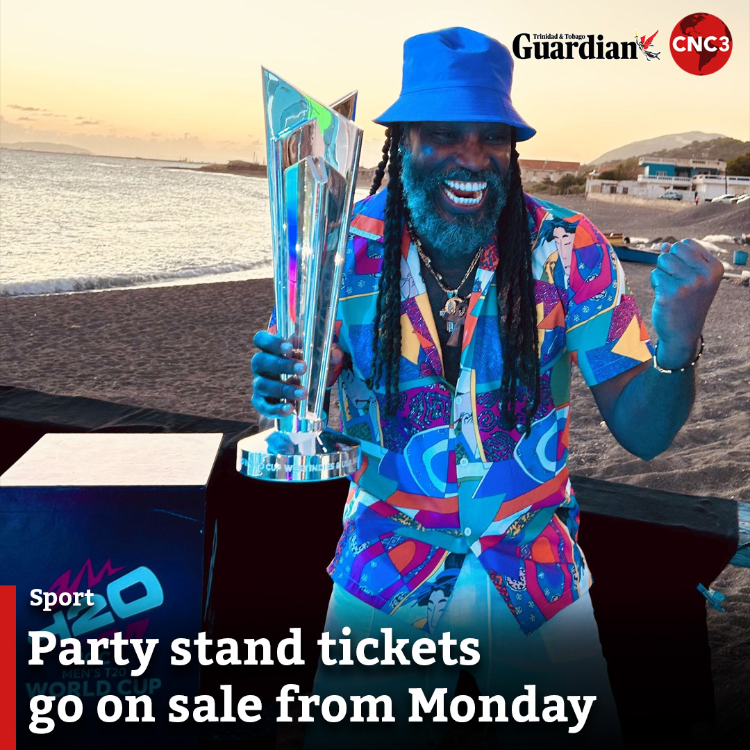 Organisers of the ICC Men’s Twenty20 World Cup 2024 in the West Indies and United States are hailing the start on Monday of sales for party stand tickets for matches in the tournament. For more… guardian.co.tt/sports/party-s…