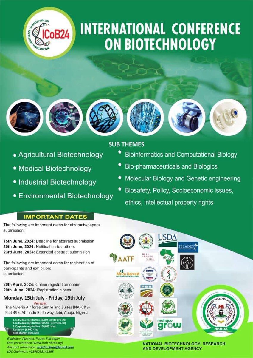 We invite you to participate in the upcoming International Conference on Biotechnology from 15 to 19 July, 2024.