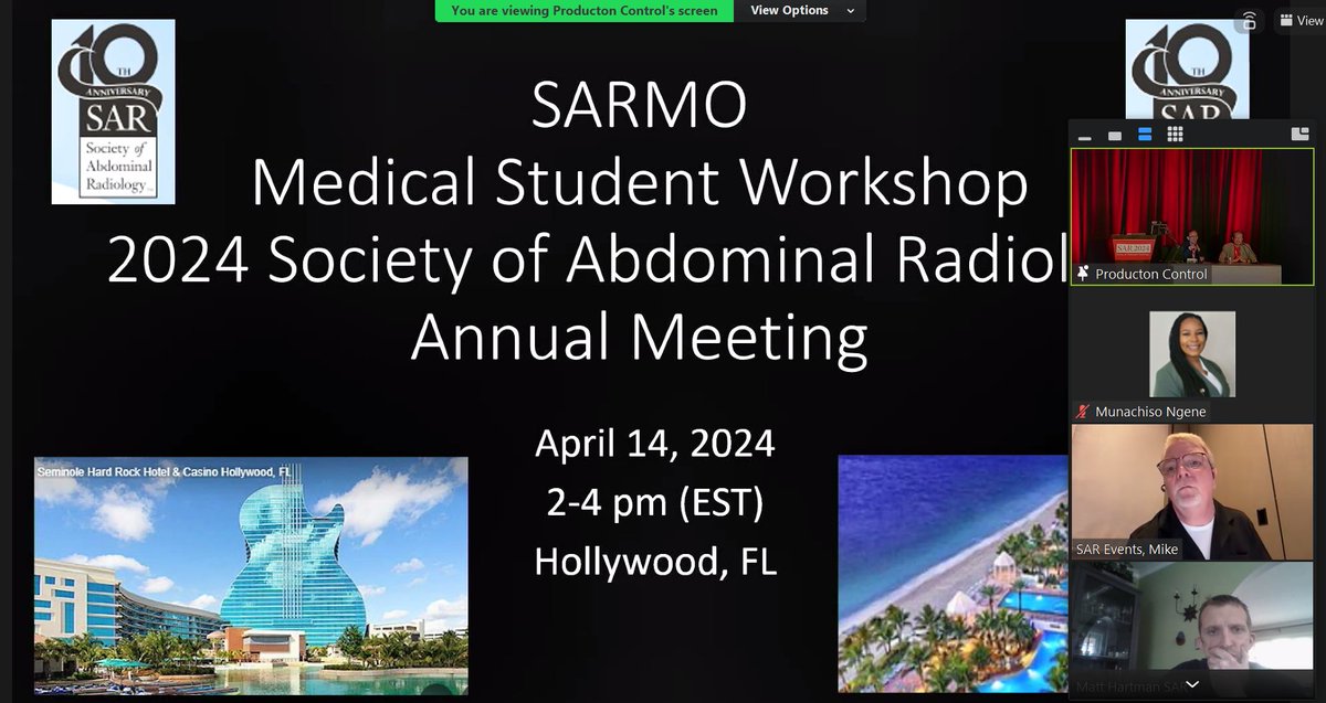 Currently attending the 2024 SARMO Medical Student Workshop virtually. Thank you for creating this space for us and doing so in a hybrid format. @SocietyAbdRad @SAR4MedStudent