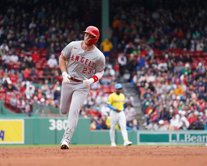 Brandon Drury runs the bases after hitting a home run. 
