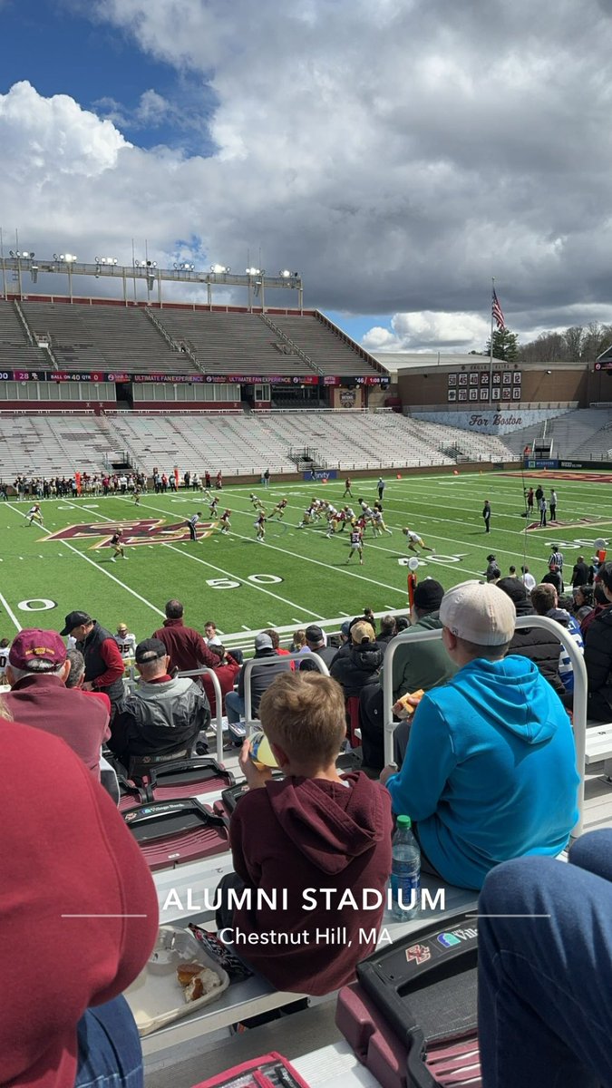 Had a great spring game visit at @BCEagles  thank you @Coach_JDiBiaso for the invite down to Chestnut Hill. @JoeMento @SC_Varsity @fballbluedevils