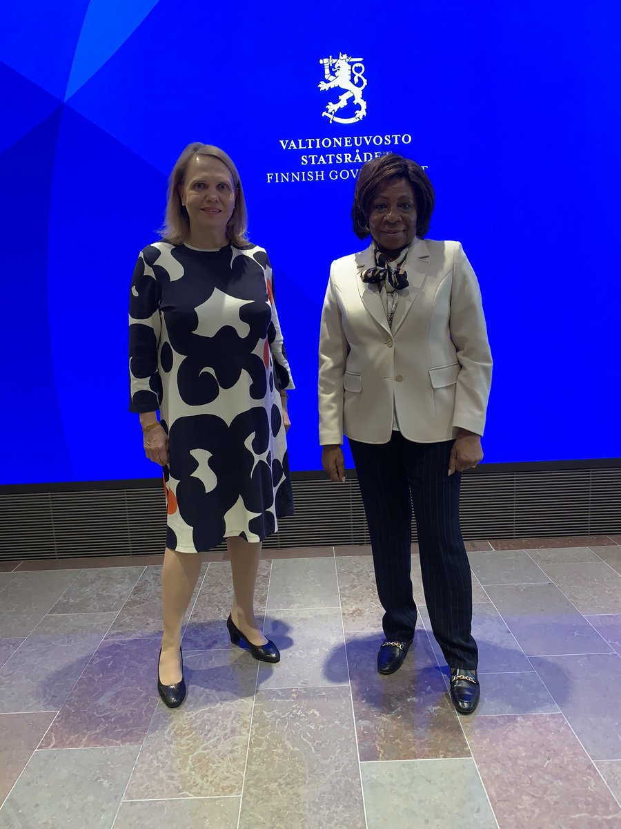 Warm welcome to Finland Ambassador of Angola HE Cecilia Rosario! I valued the possibility to discuss the strengthening of our ties both in the foreign and security policy domain as well as in trade. I expressed my appreciation for Angola’s role in peace mediation. 🇫🇮 🇦🇴🇪🇺