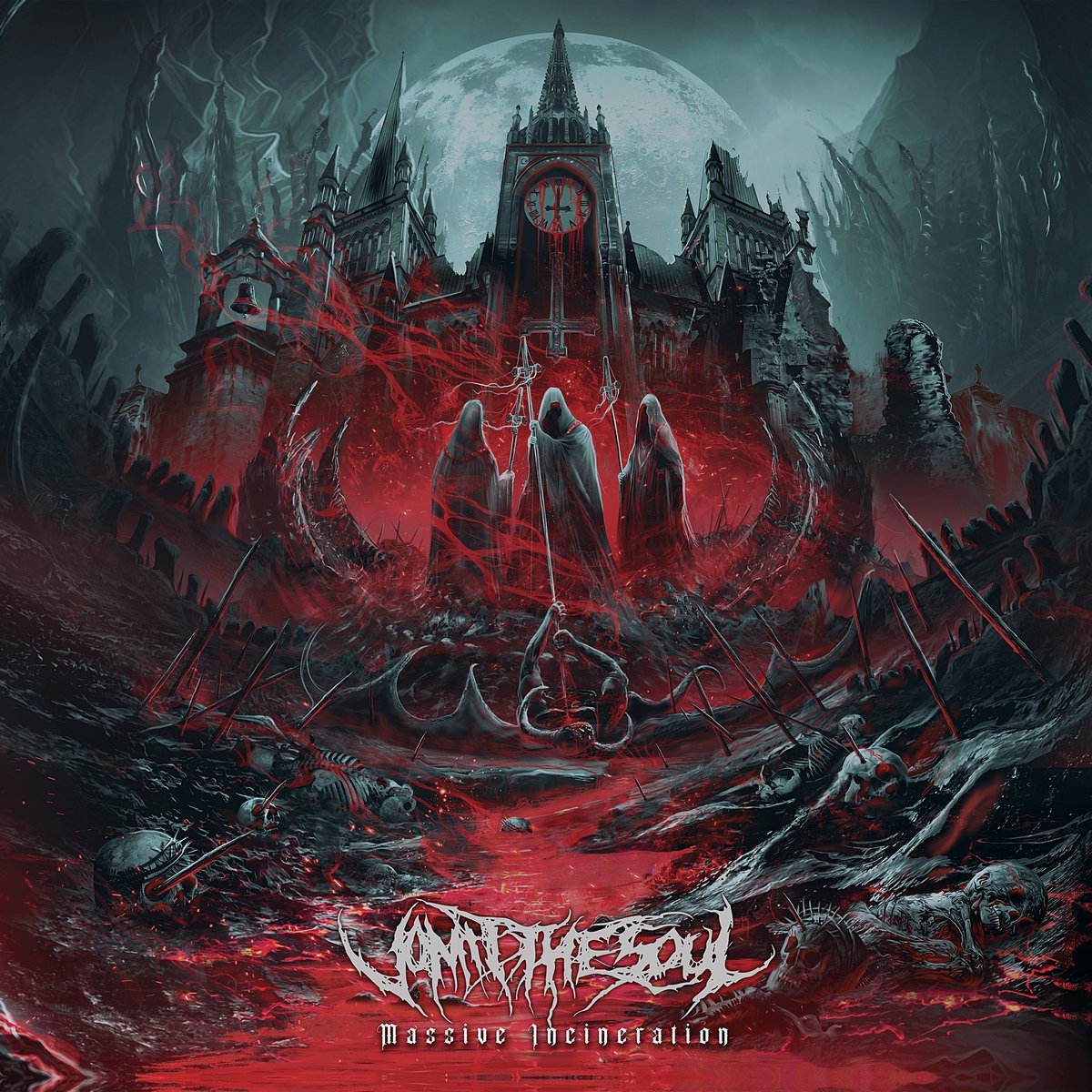 ► NEW ALBUM • #VOMITTHESOUL VOMIT THE SOUL have announced their latest auditory onslaught, “Massive Incineration”, out on June 7 via @UniqueLeaderRec. Pre-order: orcd.co/VTSMASSIVEINCI… Watch the Visualizer for 'Annihilate The Infernal Army' here: youtube.com/watch?v=-zVF2A…