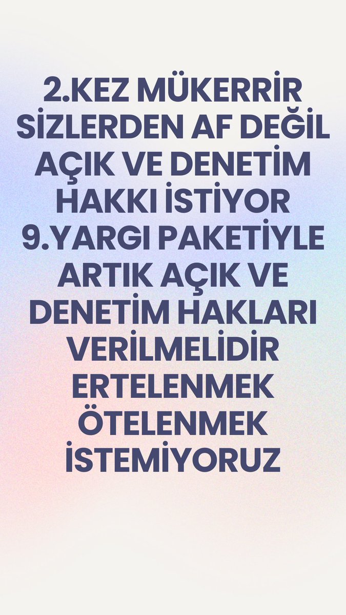 KARMA KARIŞIK YAMALI BOHÇA İNFAZ SİSTEMI MAGDURUYUZ ARTIK SESİMİZİ DUYUN @YildizFeti @yilmaztunc 2.KEZ MÜKERRİRLERE AÇIK VE DENETİM HAKKI VERİLMELİDİR. @av_nurettinalan @avabdullahguler @avfatmaoncu @AvMustafaArslan