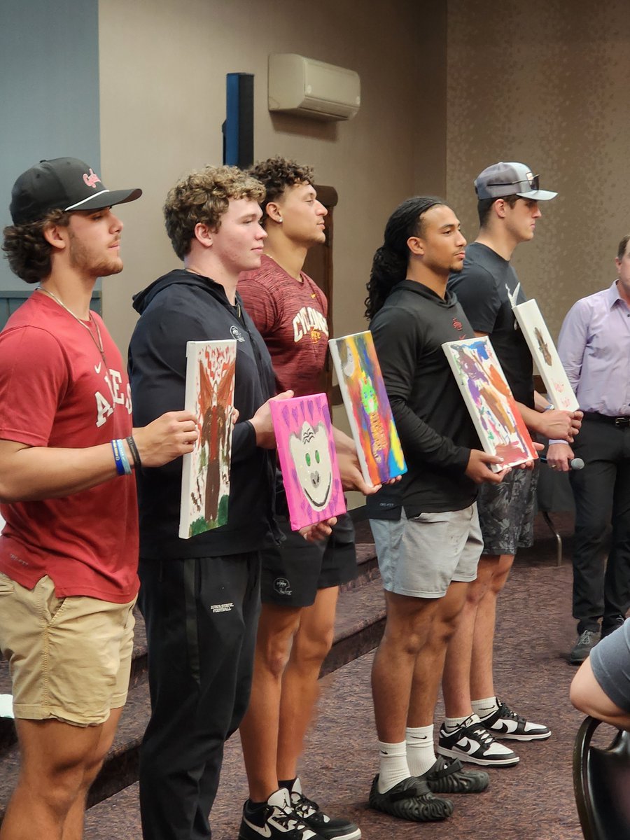 A number of Cyclone Football players attended the @familycancernet Beast Feast event last night in Johnston. The guys were great auction assistants to raise funds to provide support to pediatric and blood cancer patients and their families. #togetherwewill
