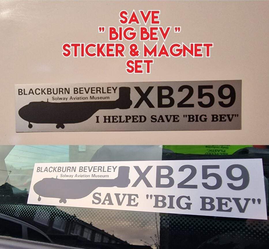 Don't forget Lee Windell has produced a Save Big Bev sticker & magnet set which you can buy to raise funds for XB259. For a minimum £10 (higher donations appreciated) you'll get 1 matt silver sticker and 1 matt silver magnet. Contact fineburncreations@hotmail.com to purchase.