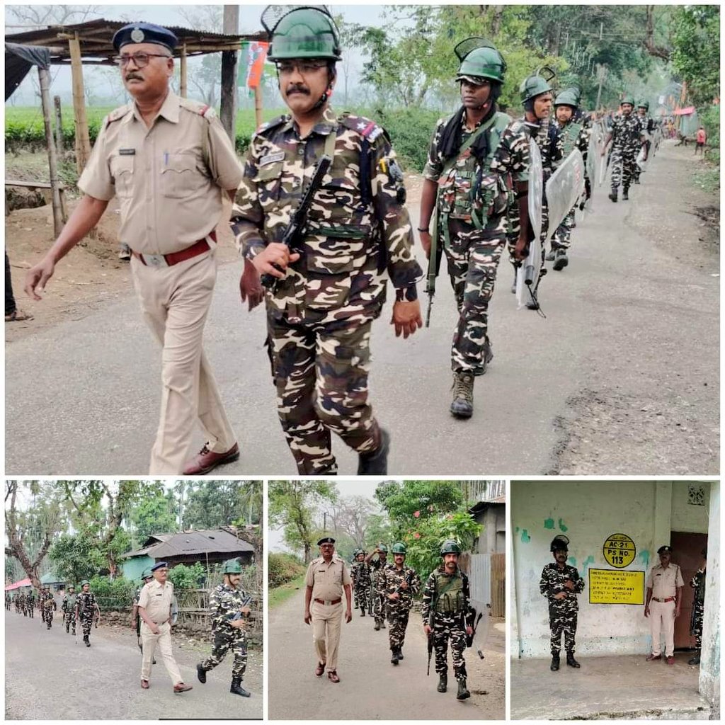 #SSB troops with #JalpaiguriPolice (WB) bolstering confidence among the people for fair and #Peaceful #LokSabhaElection2024. @HMOIndia @PIB_India @ECISVEEP @ANI @WBPolice #Election2024
