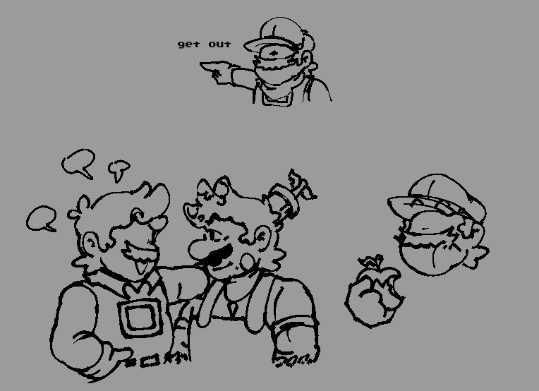 Daymaker, while not needing to eat, probably does so mostly for the textures of the food rather than the actual 'taste'. He likes the crunch of a nice crisp apple the most

+ Some bonus doodles lol
#marioexe #drfd