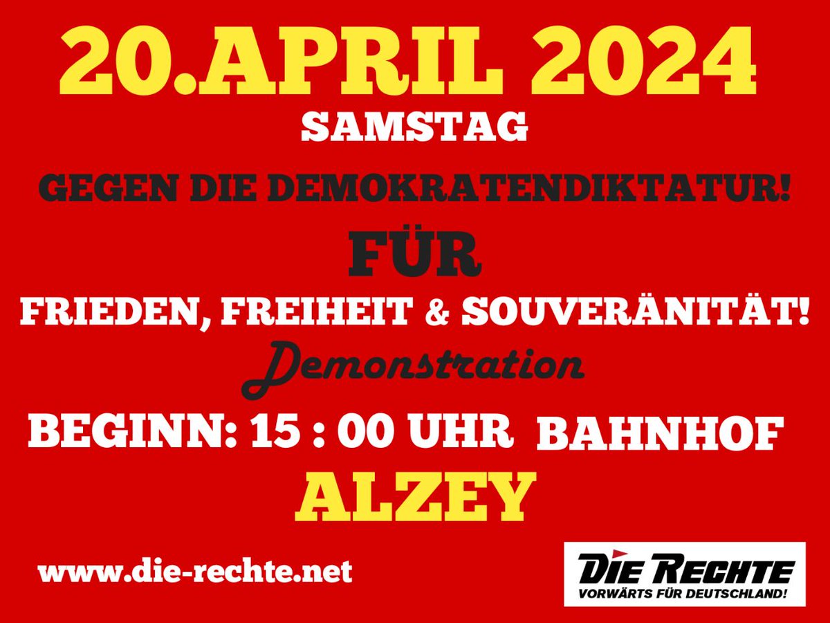 Nächsten Samstag! 
Auf die Straße!
#Alzey #Az2004