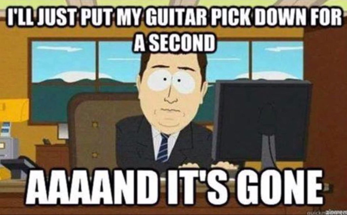 Yep! 🤪🎸🎸🎸 Though to be fair, since I started using Wegan picks, it has happened less, 13 quid a piece. 😂😂🎶🎶