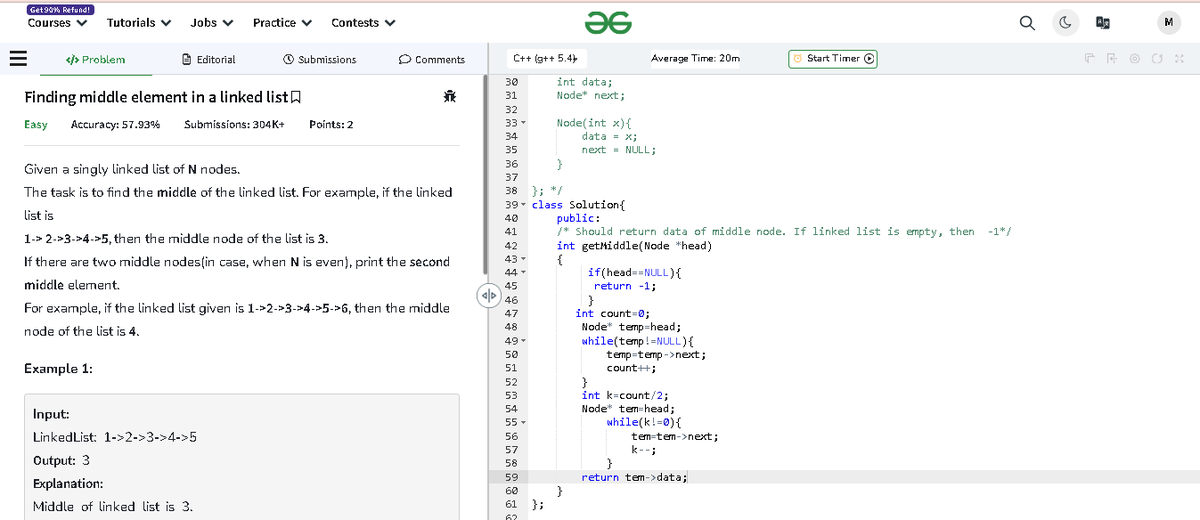 PrasherCodes's tweet photo. Day 93 #100DaysOfCode: Tackled the "Finding middle element in a linked list" challenge, sharpening my skills in data structures and algorithms! 💻📊 #Coding #DSA #Algorithms https://t.co/7ZtsCdugRf