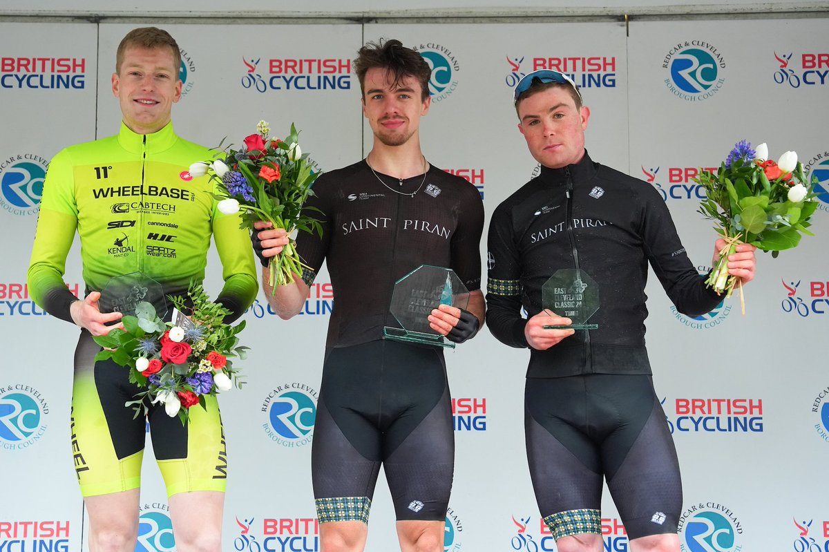 A magnificent solo victory 👏 Chapeau to the podium of the open East Cleveland Classic 🏆🙌 🥇 Rowan Baker 🥈 Tim Shoreman 🥉 James McKay 📸 @swpixtweets #NatRoadSeries