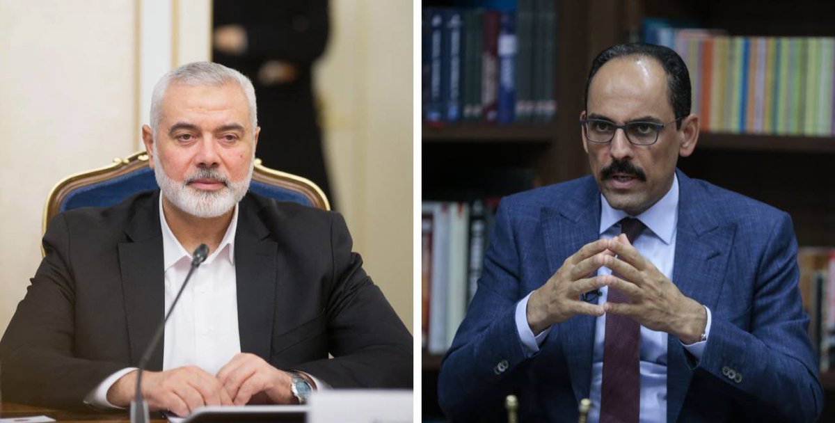 🔴 MİT Başkanı İbrahim Kalın, Hamas Lideri İsmail Haniye ile dün telefonda görüştü. 

Görüşmede ateşkes müzakereleri, bölgeye insani yardımların ulaştırılması ve esir takası konuları ele alındı.