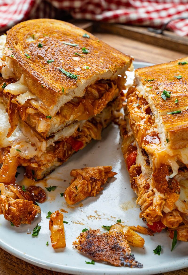 BBQ Chicken and Cheese Toasted Sandwich