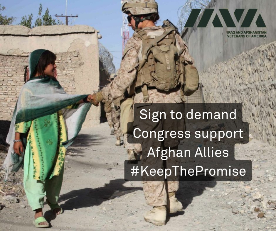 Congress recently approved 12,000 more Special Immigrant Visas for #AfghanAllies. But we must keep fighting to bring ALL the allies who served alongside our troops to safety. Sign our petition now and tell your Representatives to #KeepThePromise: bit.ly/3TtlqXd