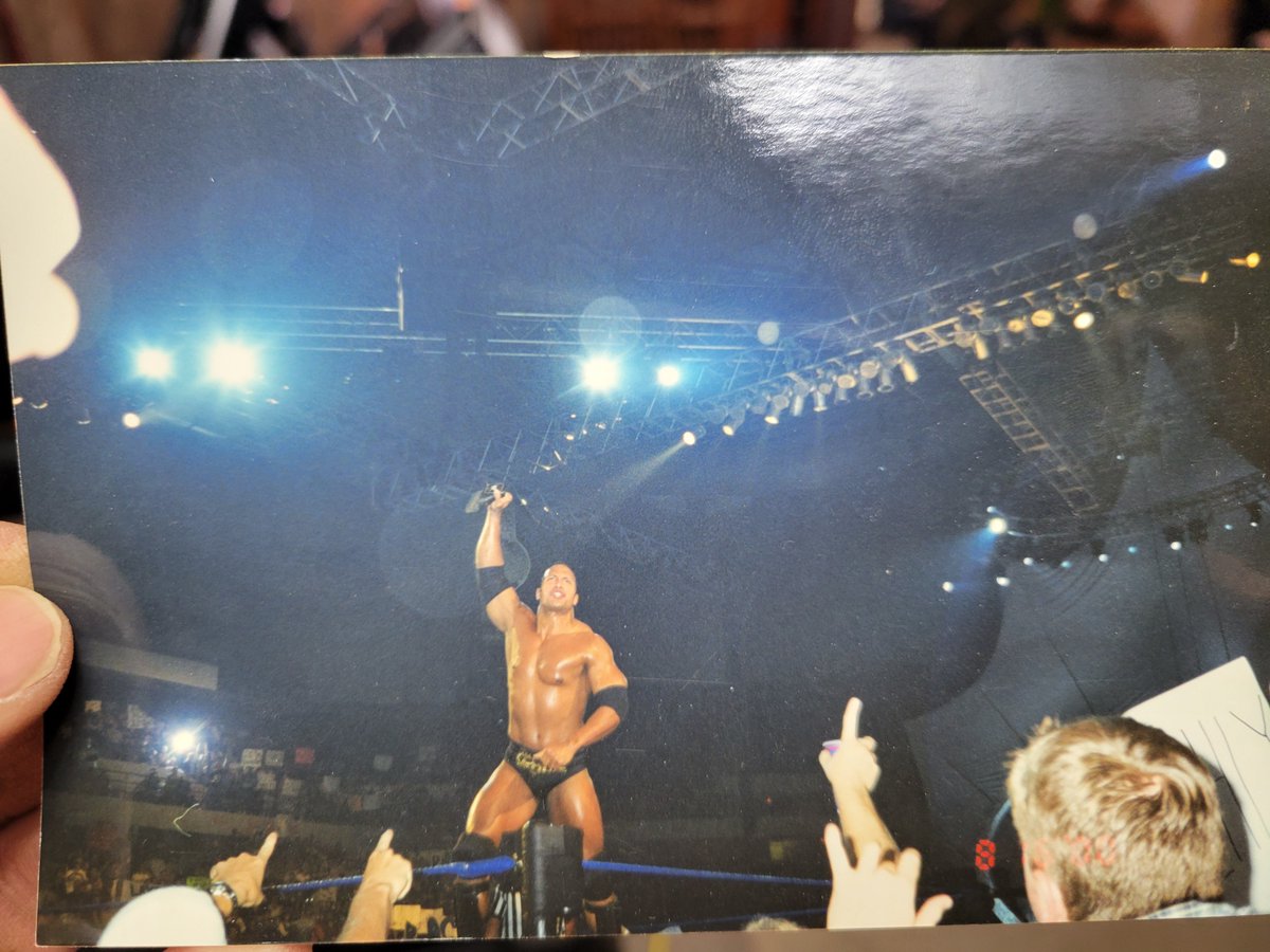 oakleyfire1's tweet photo. Vintage picture of @TheRock from 2000 at the Worcester Paladium .. 
@WWE 
The good ol' days.. https://t.co/TwYO4PwMDw